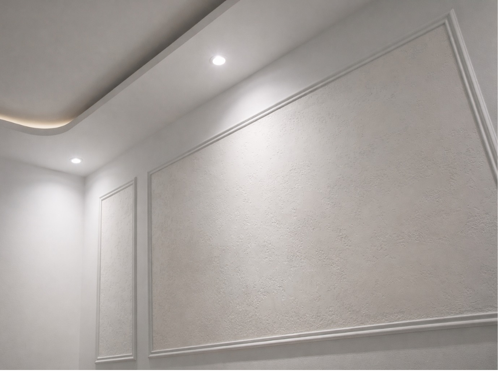 renovation plafond spots encastres peinture finition moderne